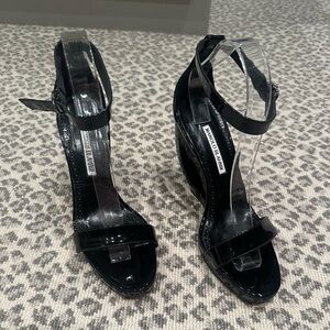Manolo Blahnik Glossy Black Heels